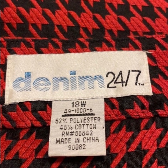 ⭐️Host pick⭐️Red Black Houndstooth A-line Skirt Size 18W - Picture 2 of 5